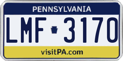 PA license plate LMF3170