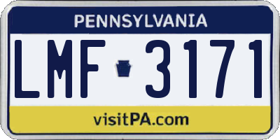 PA license plate LMF3171