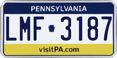 PA license plate LMF3187