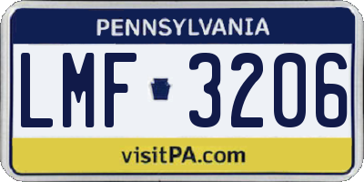 PA license plate LMF3206