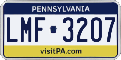 PA license plate LMF3207