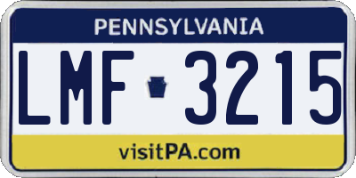 PA license plate LMF3215