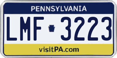 PA license plate LMF3223