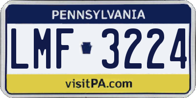 PA license plate LMF3224