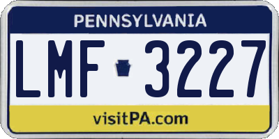 PA license plate LMF3227