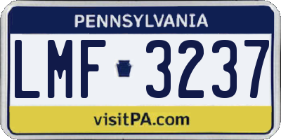 PA license plate LMF3237