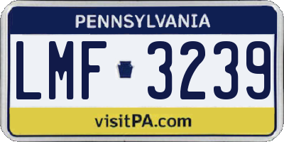 PA license plate LMF3239
