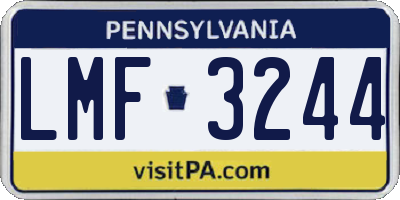 PA license plate LMF3244