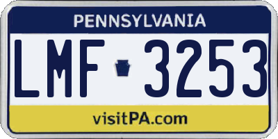 PA license plate LMF3253