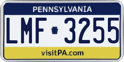 PA license plate LMF3255