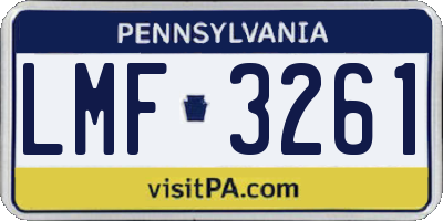 PA license plate LMF3261