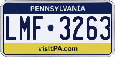 PA license plate LMF3263