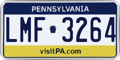 PA license plate LMF3264