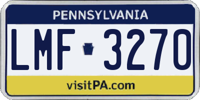 PA license plate LMF3270