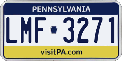 PA license plate LMF3271