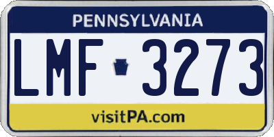 PA license plate LMF3273