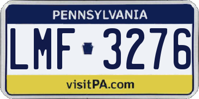 PA license plate LMF3276