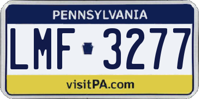 PA license plate LMF3277