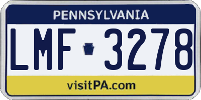 PA license plate LMF3278