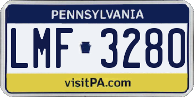 PA license plate LMF3280