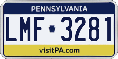 PA license plate LMF3281