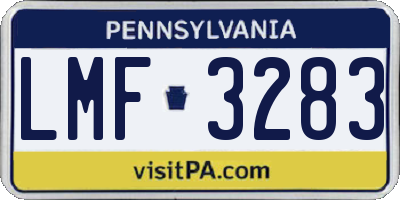 PA license plate LMF3283