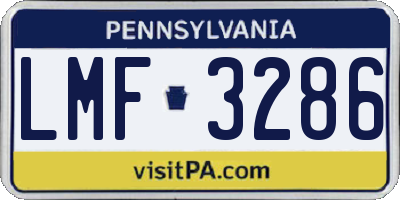 PA license plate LMF3286