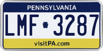 PA license plate LMF3287