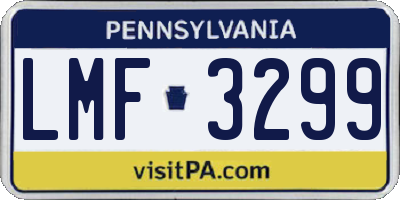 PA license plate LMF3299