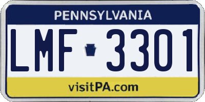 PA license plate LMF3301