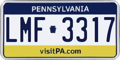PA license plate LMF3317