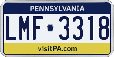 PA license plate LMF3318