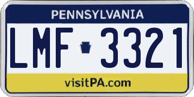 PA license plate LMF3321