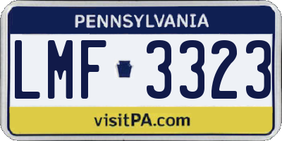 PA license plate LMF3323