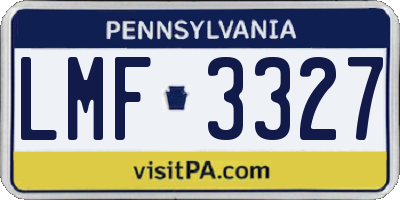 PA license plate LMF3327
