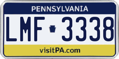 PA license plate LMF3338