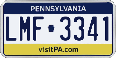 PA license plate LMF3341