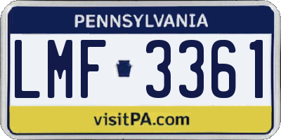 PA license plate LMF3361