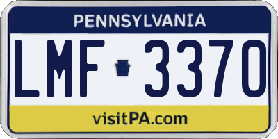 PA license plate LMF3370