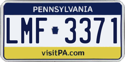 PA license plate LMF3371