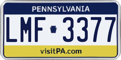 PA license plate LMF3377