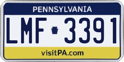 PA license plate LMF3391