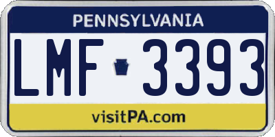 PA license plate LMF3393