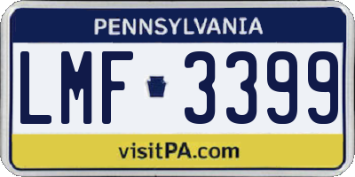 PA license plate LMF3399