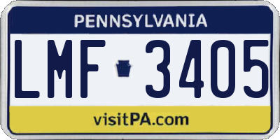 PA license plate LMF3405