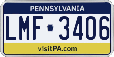 PA license plate LMF3406
