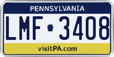 PA license plate LMF3408