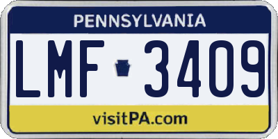 PA license plate LMF3409