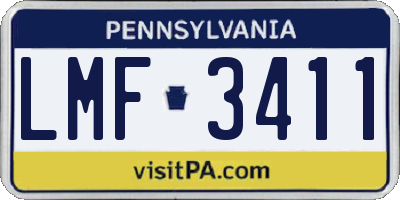 PA license plate LMF3411