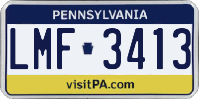 PA license plate LMF3413